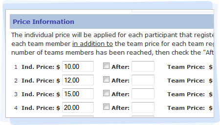 Flexible Event Pricing System Our advanced pricing system will allow your sales and marketing team to establish a pricing schedule for maximum event participation.
